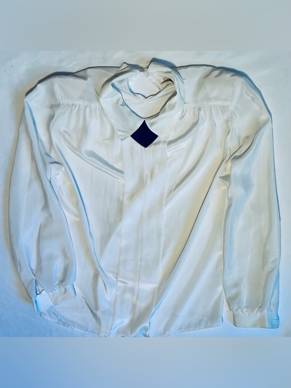 David Benjamin Elegant White Women's Blouse with Tucked Front Detail